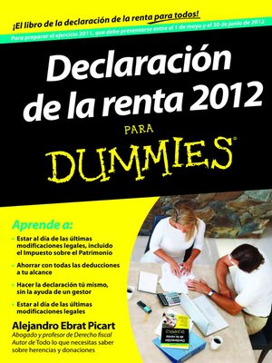 cover image of Declaración de la Renta 2012 para Dummies